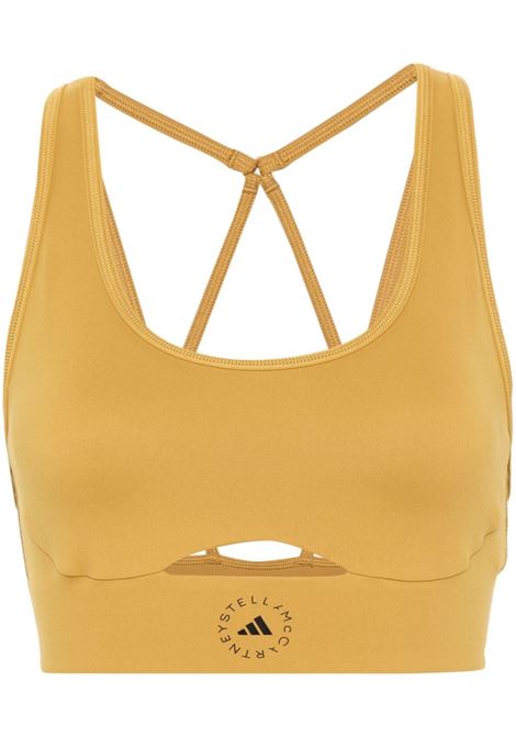 Mustard yellow TrueStrength sports bra adidas by Stella McCartney - women